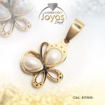 Dije de Acero Aleación Perla Dorado Mariposa - 870040