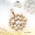 Dije de Acero Aleación Perla Dorado Círculo - 870043