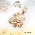 Dije de Acero Aleación Ojo de Gato Dorado Multi Color Mariposa - 870046