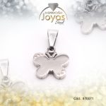 Dije de Acero Aleación Circón Plateado Mariposa - 870071