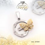 Dije de Acero Aleación Circón 2 Tonos Mariposa - 870081