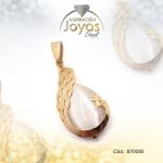 Dije de Acero Aleación Ojo de Gato Dorado Pavo Real - 870085