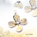 Dije de Acero Variado  2 Tonos Flor - 870090