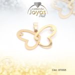 Dije de Acero Aleación Circón Dorado Mariposa - 870095