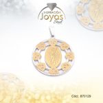 Dije de Acero Aleación Circón 2 Tonos Medalla - 870129