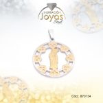 Dije de Acero Aleación Circón 2 Tonos Medalla - 870134