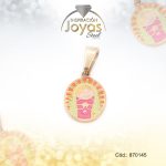 Dije de Acero Aleación Esmalte Dorado Multi Color Virgen - 870145