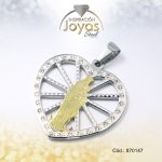 Dije de Acero Religioso Circón 2 Tonos Virgen Caridad del Cobre - 870147