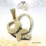 Dije de Acero Aleación Circón Dorado Mariposa - 870150