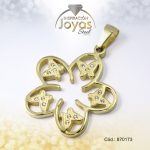 Dije de Acero Aleación Circón Dorado Flor - 870173