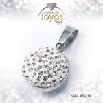 Dije de Acero Aleación Micro Circón Plateado Círculo - 870179