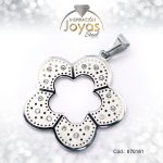 Dije de Acero Aleación Circón Plateado Flor - 870181