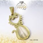 Dije de Acero Aleación Ojo de Gato Dorado Gato - 870183