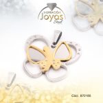 Dije de Acero Aleación Circón 2 Tonos Mariposa - 870185