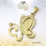 Dije de Acero Aleación Circón Dorado Mariposa - 870189