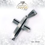 Dije de Acero Religioso Esmalte Plateado Negro Cruz - 870193