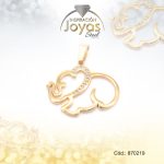 Dije de Acero Aleación Circón Dorado Elefante - 870219