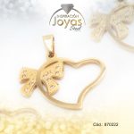 Dije de Acero Aleación Circón Dorado Corazón - 870222