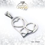 Dije de Acero Variado  Plateado Corazón - 870226