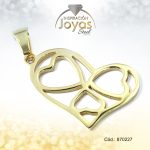 Dije de Acero Variado  Dorado Corazón - 870227
