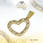 Dije de Acero Aleación Circón Dorado Corazón - 870236