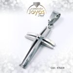 Dije de Acero Religioso Plateado Cruz - 870239