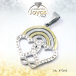 Dije de Acero Aleación Circón 2 Tonos Corazón - 870240