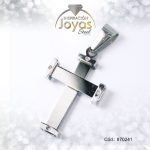 Dije de Acero Religioso Plateado Cruz - 870241