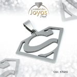 Dije de Acero Variado  Plateado Super Man - 870242