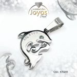 Dije de Acero Aleación Circón Plateado Delfín - 870245