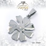 Dije de Acero Aleación Circón Plateado Flor - 870250