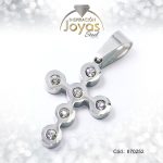 Dije de Acero Religioso Circón Plateado Cruz - 870252