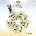 Dije de Acero Aleación Circón 2 Tonos Corazón - 870266