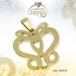 Dije de Acero Aleación Circón Dorado Mariposa - 870276