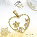 Dije de Acero Aleación Circón Dorado Corazón - 870278