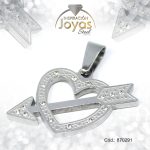 Dije de Acero Aleación Circón Plateado Corazón - 870291