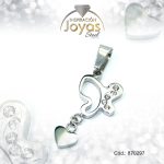 Dije de Acero Aleación Circón Plateado Mariposa - 870297