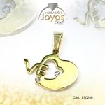 Dije de Acero Aleación Circón Dorado Corazón - 870299