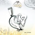 Dije de Acero Aleación Circón Plateado Corazón - 870300