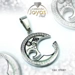 Dije de Acero Aleación Circón Plateado Nota Musical - 870301