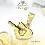 Dije de Acero Aleación Circón Dorado Guitarra - 870305