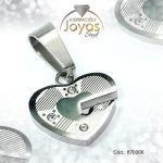 Dije de Acero Aleación Circón Plateado Corazón - 870306 - Imagen 2