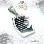 Dije de Acero Variado  Plateado Placa - 870314