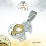 Dije de Acero Variado  2 Tonos Corazón - 870315