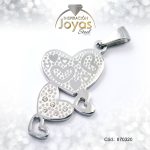 Dije de Acero Aleación Circón Plateado Corazón - 870320