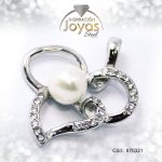 Dije de Acero Aleación Perla Plateado Corazón - 870321