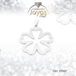 Dije de Acero Variado  Plateado Trébol - 870327