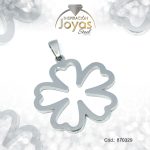 Dije de Acero Variado  Plateado Trébol - 870329