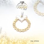 Dije de Acero Aleación Circón 2 Tonos Corazón - 870334