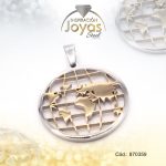 Dije de Acero Variado  2 Tonos Mapa Mundi - 870359